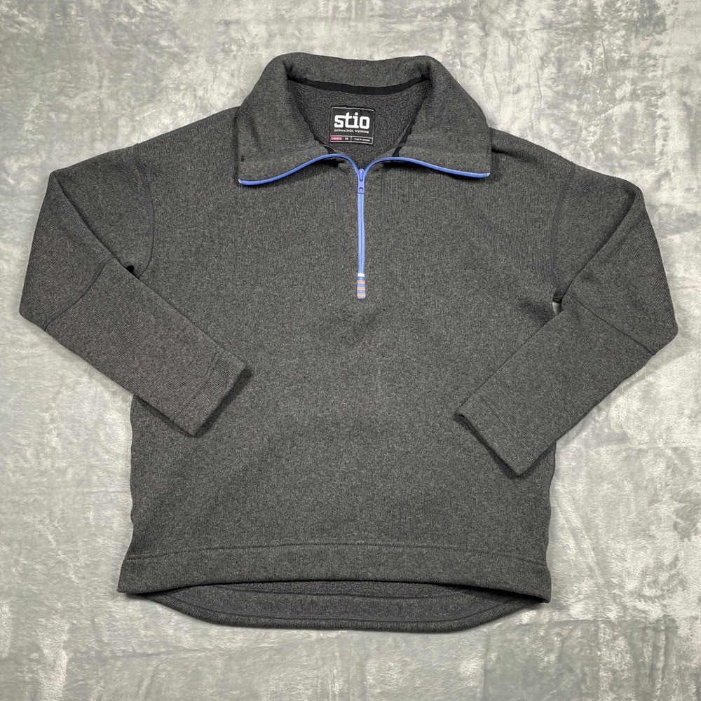 Stio Sweetwater Quarter Zip Fleece Pullover Womens Medium Grey Heathered Sweater